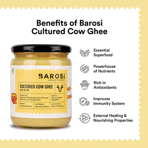 Barosi Cultured Cow Ghee Family Pack 3Ltr